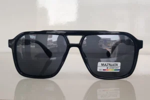 Matrix Double Bridge Black Polarized Sunglasses