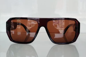 Shiny Polarized Brown Sheet Sunglass