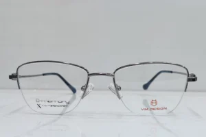 Silver Half Rimless Titanium Cat shape frame